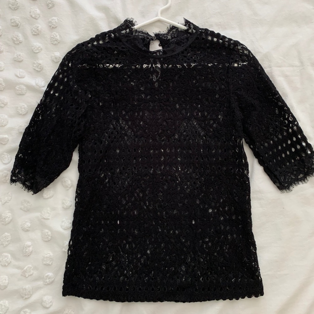 Zara - Black Lace Top